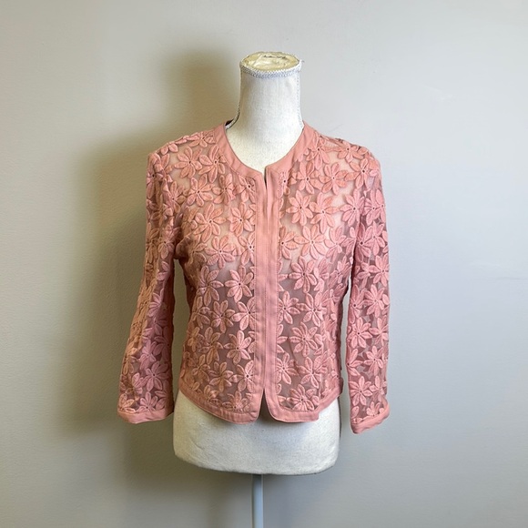 Anne Klein Jackets & Blazers - Anne Klein Pink Blazer with Lace Detail
